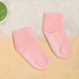 Lovely 1-3 Year Old Cotton Baby Socks Thick Baby Solid Color Socks for Children Kids Antiskid Socks Toddler