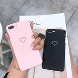 Love Heart Pattern Back Scrub Case Cover Couple Phone Case for iPhone 7/7 Plus/6/6 Plus/6s/6s Plus
