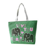 Love Eephant Canvas Handbag Preppy School Bag for Girls Women's Handbags Cute Bags 2017