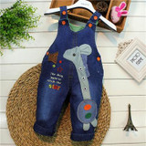 Children Baby Boy Jeans Pants Fashion Classical Cowboy Trousers Cartoon cowboy Baby Belt pants cute Baby Boy Girl Boy pant
