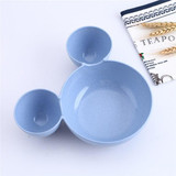 Children Baby Bowl Mickey Cute Dinner Tray Baby Dishes Fruit Plate Ear 3D Cartoon Style Feeding Bowl Tableware Healthy BPA Free