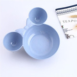 Children Baby Bowl Mickey Cute Dinner Tray Baby Dishes Fruit Plate Ear 3D Cartoon Style Feeding Bowl Tableware Healthy BPA Free