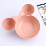 Children Baby Bowl Mickey Cute Dinner Tray Baby Dishes Fruit Plate Ear 3D Cartoon Style Feeding Bowl Tableware Healthy BPA Free