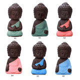 Buddhism Litlle Meditation Monk Small Statues Miniature Craft Buddha Statues Clay Mini Chinese Buddhism Zen Monks