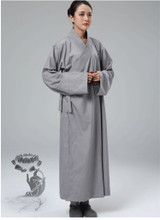Buddhist Monk Robe Cotton Gown Men Women Frock Buddhist Supply Meditation Yellow Gray