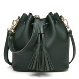 Bucket bag women Pu Leather String Shoulder bag Luxury Bags Famous Designer no Logo printed