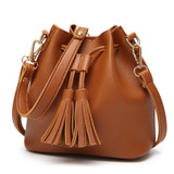 Bucket bag women Pu Leather String Shoulder bag Luxury Bags Famous Designer no Logo printed