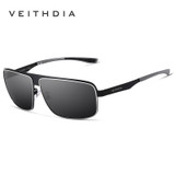 VEITHDIA Stainless Steel HD original Aluminum Polarized UV400 Men's Square Vintage Sun Glasses Male Eyewear Sunglasses For Men
