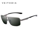 VEITHDIA Stainless Steel Aluminum Polarized UV400 Men's Square Vintage Sun Glasses Male Eyewear Sunglasses For Men 2492