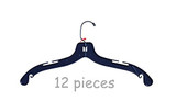 THE UM24 12 Pack - Heavy Weight 17" Black Plastic Cloth Hangers - 12 Pack Suit or Coat Swivel Hook Hanger (Black Hanger)