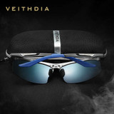Veithdia Aluminum Magnesium Semi rimless Sunglasses Polarized Men Coating Mirror Driving Sun Glasses Eyewear Accessories shades