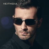 VEITHDIA Aluminum Magnesium Polarized Men's Sunglasses Rimless Sun Glasses Driving Goggle Eyewear Accessories For Men 3043