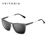 VEITHDIA  Polarized sunglasses men Square Retro Aluminum Accessories Driving Sun Glasses For Men lunettes de soleil homme 6368