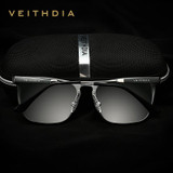 VEITHDIA  Polarized sunglasses men Square Retro Aluminum Accessories Driving Sun Glasses For Men lunettes de soleil homme 6368