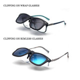 VEGA Polarized Clip On Sunglasses Over Prescription Glasses With Box Fit Over Glasses Sunglasses Flip Up Clips  5840