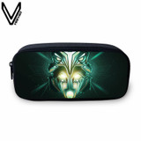 VEEVANV Animal Wolf Printing Case Holder Casual Pencil Purse Cute Animal Purses Kids Wallets School Case For Student Pencil Bags