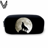 VEEVANV Animal Wolf Printing Case Holder Casual Pencil Purse Cute Animal Purses Kids Wallets School Case For Student Pencil Bags
