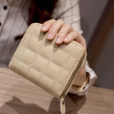 Vbiger Women Short Wallets PU Leather Female Plaid Purses Coin Purse Card Holder Wallet Fashion Woman Small Zipper Wallets