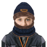 VBIGER 2pcs Kids Scarf Set Winter Warm Knitted Hat Cap Skullies Beanies Circle Scarf with Thicken Fleece Lining for Boys Girls