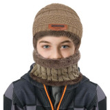 VBIGER 2pcs Kids Scarf Set Winter Warm Knitted Hat Cap Skullies Beanies Circle Scarf with Thicken Fleece Lining for Boys Girls