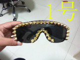 Vazrobe Spiked Glasses Rock Sunglasses Rivet Party/show/wedding/hip Hop Decorative Novelty Eyewear Gold/silver Spikes Steampunk