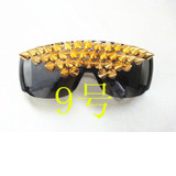 Vazrobe Spiked Glasses Rock Sunglasses Rivet Party/show/wedding/hip Hop Decorative Novelty Eyewear Gold/silver Spikes Steampunk