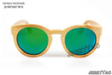 BerWer round design bamboo sunglasses with color lens and sunglasses case