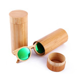 BerWer round design bamboo sunglasses with color lens and sunglasses case