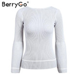 BerryGo Elegant knitted pullover sweater Women warm gray long sleeve jumper Autumn winter 2017 black knitting o neck pull femme