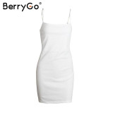 BerryGo Bow casual linen sexy dress Backless 2017 beach summer dress women sundress Slim fit bodycon white short dress vestidos