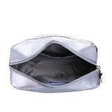 Berno Fly 2017 Fashion Bling Bling Silver Lip PU Leather Toiletries Bag Zipper Storage Pouch Portable Women Travel Cosmetic Bag