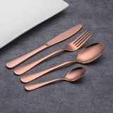 BERGLANDER Stainless Steel Cutlery Set 24 Piece Tableware Black Knife Fork Set Gold Dinnerware Silver Cutleries Western Food Set