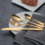 BERGLANDER Stainless Steel Cutlery Set 24 Piece Tableware Black Knife Fork Set Gold Dinnerware Silver Cutleries Western Food Set