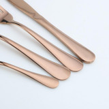 BERGLANDER 4pcs/Lot Dinnerware Set Dinner Scoop Fork Knife Dinnerware Set Rose Golden Stainless Steel Cutlery Set Tableware