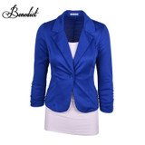 Benedict Women Slim Blazer Feminino Coat Fashion Casual Elegant Jacket One Button Brand Ladies Blazers Work Wear Casaco Feminino