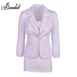 Benedict Women Slim Blazer Feminino Coat Fashion Casual Elegant Jacket One Button Brand Ladies Blazers Work Wear Casaco Feminino