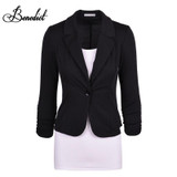 Benedict Women Slim Blazer Feminino Coat Fashion Casual Elegant Jacket One Button Brand Ladies Blazers Work Wear Casaco Feminino
