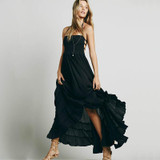 BellFlower Summer Dress Women Bohemian Sleeveless People Sexy Boho Dresses  Blackless Party Hippie Bandage Beach Dress Vestidos