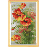 Free Shipping !!Poppy Counted 11CT 14CT Cross Stitch wholesale flowers Cross Stitch Kits for Embroidery Home Decor Needlework