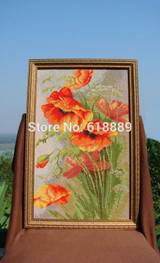 Free Shipping !!Poppy Counted 11CT 14CT Cross Stitch wholesale flowers Cross Stitch Kits for Embroidery Home Decor Needlework