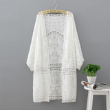 Embroidery Long Kimono Summer Tops 2018 Fashion Casual White Shirt Women Clothes Batwing Sleeve Loose Blouse Kimono Cardigan