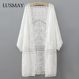Embroidery Long Kimono Summer Tops 2018 Fashion Casual White Shirt Women Clothes Batwing Sleeve Loose Blouse Kimono Cardigan