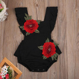 Embroidery Flower White Newborn Baby Infant Girl Clothes Floral Backless Romper Jumpsuit Body suit Sunsuit clothes for newborns