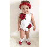 Embroidery Flower White Newborn Baby Infant Girl Clothes Floral Backless Romper Jumpsuit Body suit Sunsuit clothes for newborns
