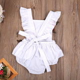 Embroidery Flower White Newborn Baby Infant Girl Clothes Floral Backless Romper Jumpsuit Body suit Sunsuit clothes for newborns
