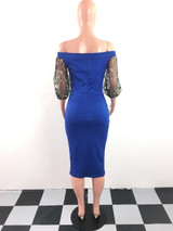 Embroidery Floral Women Summer Elegant Slim Dresses Office Lady Off Shoulder Work OL Bodycon Pencil Dress Vestidos Drop Shipping