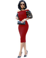 Embroidery Floral Women Summer Elegant Slim Dresses Office Lady Off Shoulder Work OL Bodycon Pencil Dress Vestidos Drop Shipping
