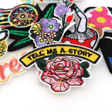 Embroidery CuteMushroom DreamCup Patches For Clothing Sea Summer Style Iron On Patches Punk Motif Applique DIY Accessory Clothes