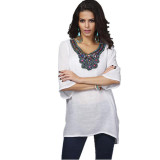 Embroidery Blouse Shirt Plus Size Casual Summer Female Fashion Mujer Clothing Ladies Blusa Feminina Renda Women Tops Tee Clothes