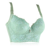 Embroidery big size bra adjustable sexy beaded flounced  cotton bras 34 36 38 40 B C cup intimate lingerie